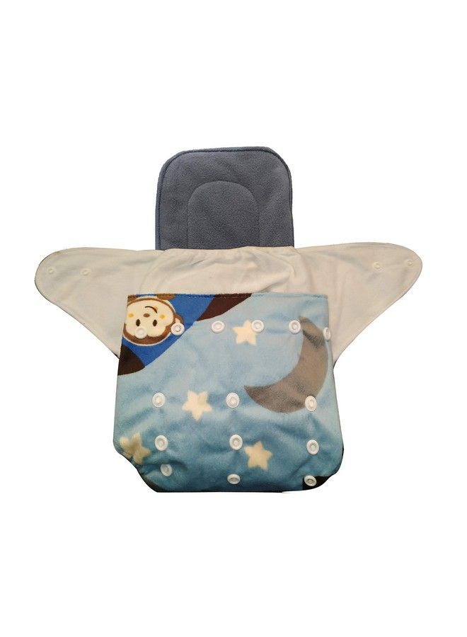 BabyMoon (Set Of 2 1 Cloth Diaper With 1 5Layesr Bamboo Insert) Premium Adjustable Reusable Washable Cloth Diaper For Baby - Image 3