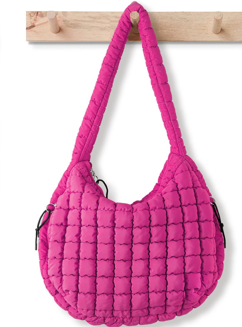Babysun Puffer Tote Bag for Women Large Quilted Tote Bag Quilted Carryall Bag Soft Puffy Crossbody Bag Hobo Handbags Puff Purse - Image 1