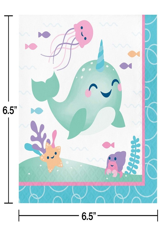 Creative Converting Narwhal Party Napkins, 16 ct, Multicolor, 6.5" - Image 2