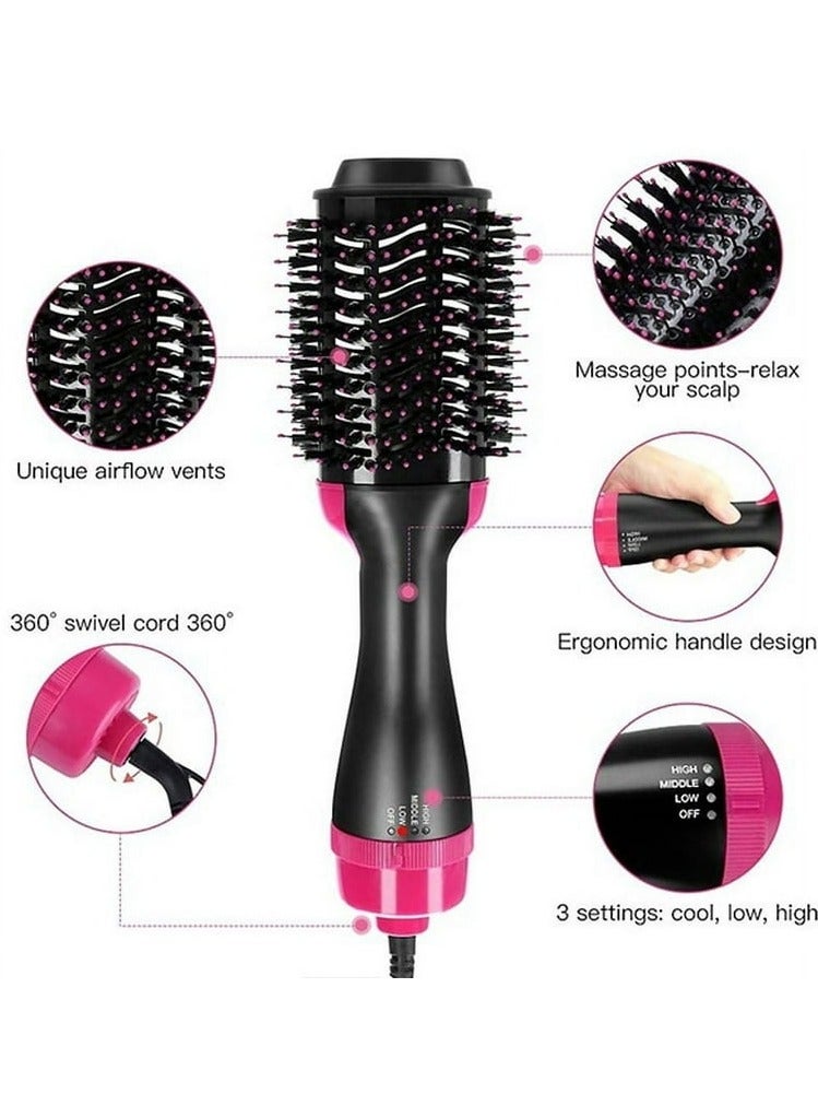 JEC 2 in 1 Hair Dryer & Hair Styler Hot Air Brush with Ceramic Coating, 72mm Oval Brush, 360 Swivel Cord Sheet, 1200W Blow Dryer Brush for Straightening, Volumizing, Styling, Anti-Frizz, Home & Saloon - Image 2