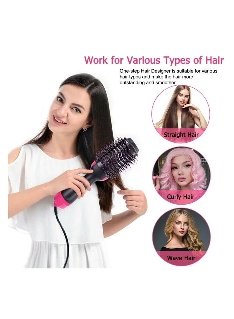 JEC 2 in 1 Hair Dryer & Hair Styler Hot Air Brush with Ceramic Coating, 72mm Oval Brush, 360 Swivel Cord Sheet, 1200W Blow Dryer Brush for Straightening, Volumizing, Styling, Anti-Frizz, Home & Saloon - Image 3