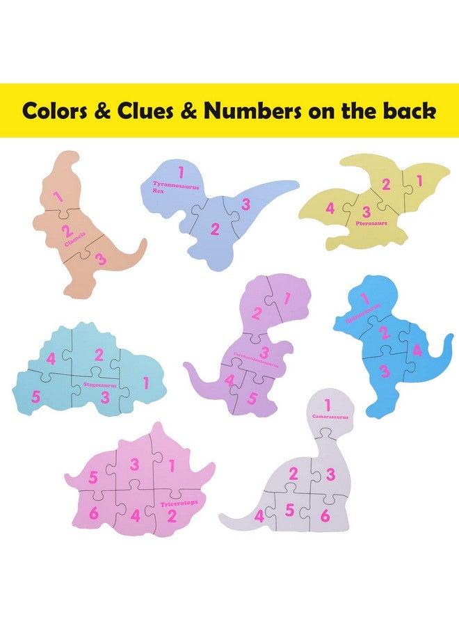 Beginner Dinosaur Puzzles For 2, 3, 4 Year Old Toddlers, 8 Pack Jigsaw Floor Puzzles, Educational Learning Puzzles For Toddlers, 8 Different Dinosaurs With Dinosaur World Map - Image 5