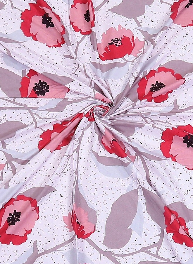 عقد الحالة ملاءة سرير مزدوجة من إنفوغ، مصنوعة من القطن، مع غطائين للوسائد، مناسبة لغرفة النوم والمنزل والفندق - ١٢٠ جرام لكل متر مربع (زهرة وردية) - Image 4