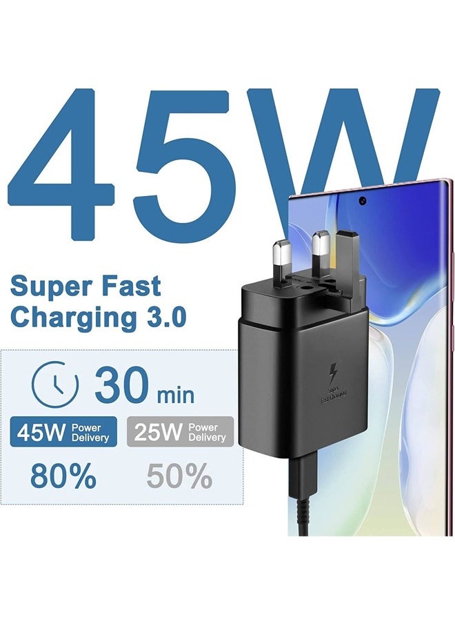 Taimi - 45W USB C Super Fast Charger USB C Plug for Samsung Galaxy S22 Ultra/S22+/S22/S21 Ultra/S21+/S21/S20/Note20/Note10/S10,Galaxy Tab S7/S7+/S8/S8+/S8 Ultra,PPS Charger with 6.6ft USB C Charger Cable - Image 1