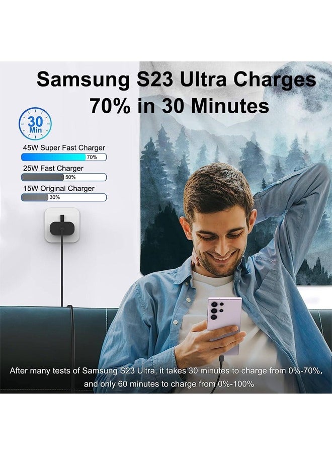 Taimi - 45W USB C Super Fast Charger USB C Plug for Samsung Galaxy S22 Ultra/S22+/S22/S21 Ultra/S21+/S21/S20/Note20/Note10/S10,Galaxy Tab S7/S7+/S8/S8+/S8 Ultra,PPS Charger with 6.6ft USB C Charger Cable - Image 1