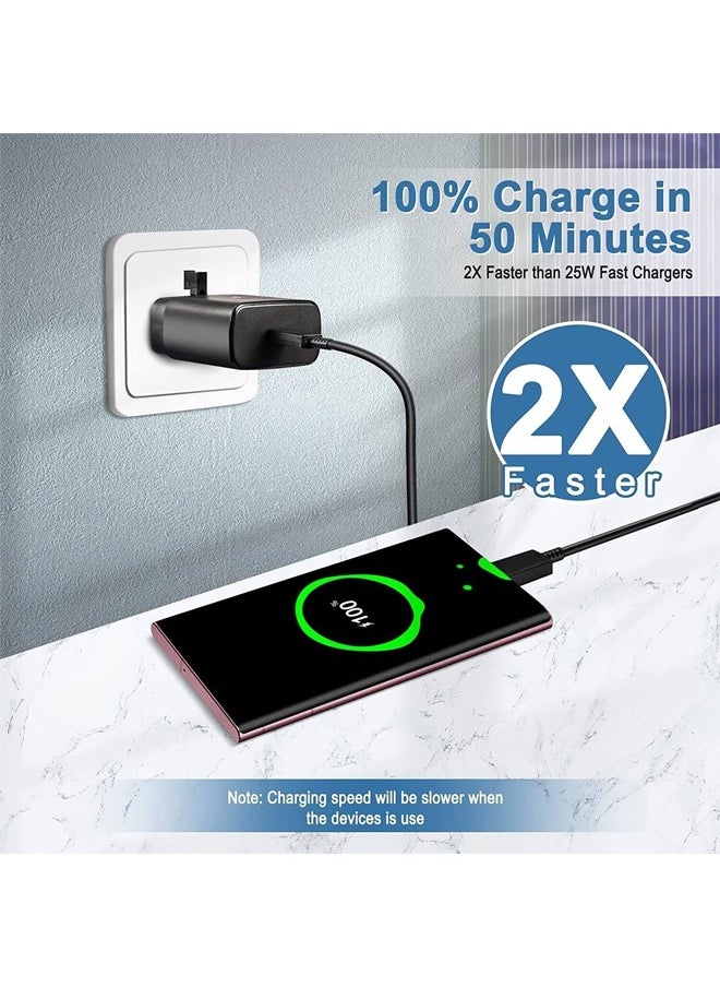 Taimi - 45W USB C Super Fast Charger USB C Plug for Samsung Galaxy S22 Ultra/S22+/S22/S21 Ultra/S21+/S21/S20/Note20/Note10/S10,Galaxy Tab S7/S7+/S8/S8+/S8 Ultra,PPS Charger with 6.6ft USB C Charger Cable - Image 1