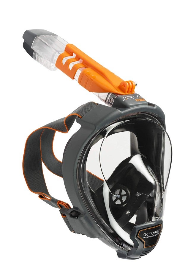 OCEANREEF OCEAN REEF - Aria QR+ Quick Release Full Face Snorkel Mask with Snorkel - 180 Degree Underwater View and Quick Release System (M/L, Black). - Image 1