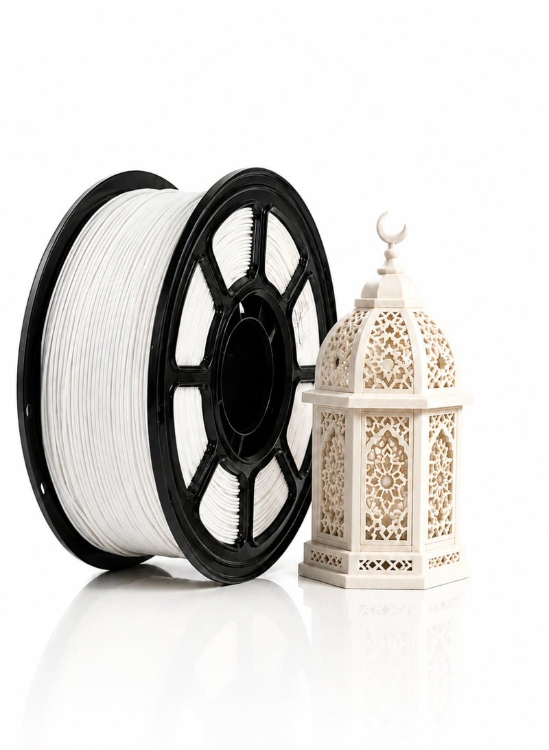 خيط PLA أبيض 1.75 مم، خيط PLA للطباعة ثلاثية الأبعاد، خيط عالي السرعة، دقة أبعاد +/-0.02 مم، متوافق مع معظم طابعات FDM ثلاثية الأبعاد، خيط PLA أبيض - 1 كجم - Image 1