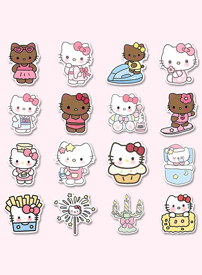 Hello Kitty 100 PCS Hello Cute Kitty Stickers for Kids Teens Adults, Cartoon Kids Stickers for Water Bottles Laptop Luggage Scrapbook, Asverbet Waterproof Vinyl Decals - Image 3