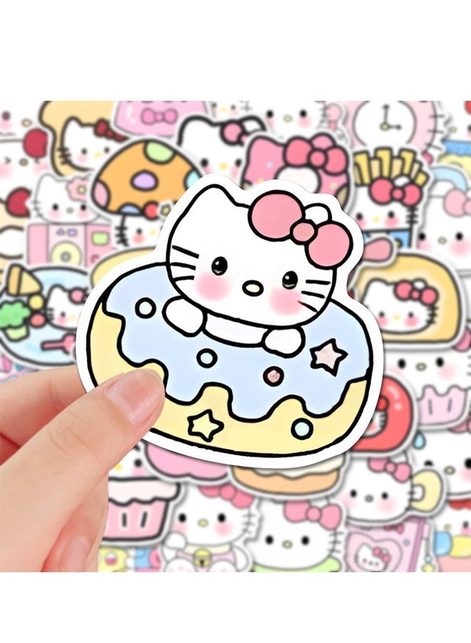Hello Kitty 100 PCS Hello Cute Kitty Stickers for Kids Teens Adults, Cartoon Kids Stickers for Water Bottles Laptop Luggage Scrapbook, Asverbet Waterproof Vinyl Decals - Image 2