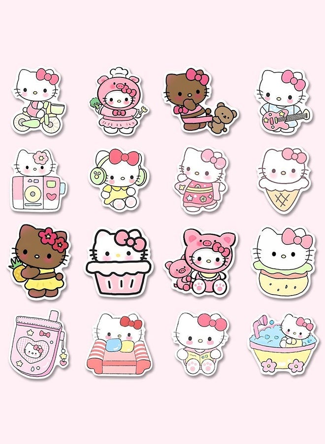 Hello Kitty 100 PCS Hello Cute Kitty Stickers for Kids Teens Adults, Cartoon Kids Stickers for Water Bottles Laptop Luggage Scrapbook, Asverbet Waterproof Vinyl Decals - Image 4