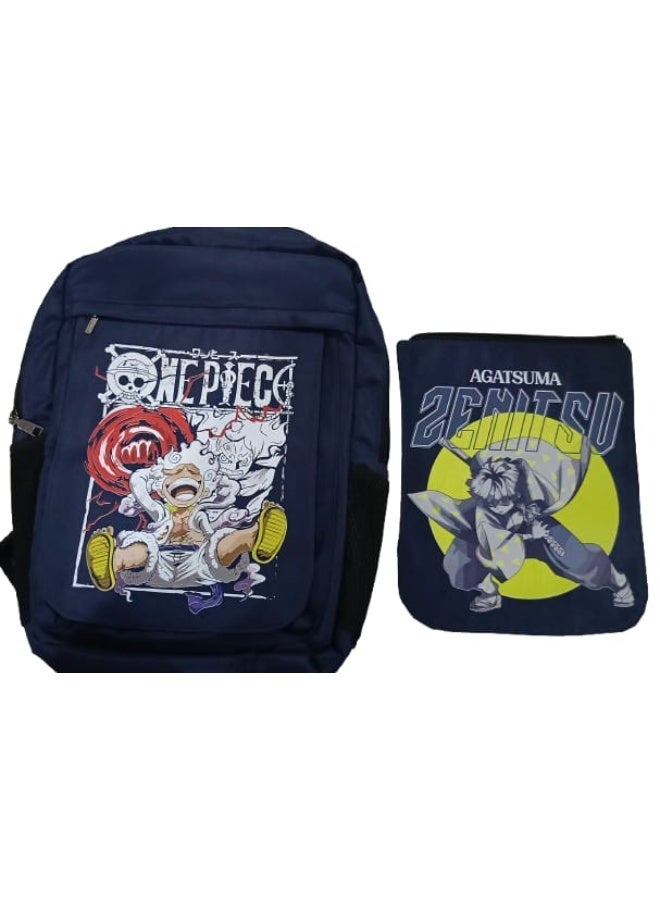 وان بيس شنطة ظهر متعددة الجيوب بتصميم عملي وأنيق - مثالية للدراسة والعمل انيمى - Image 2