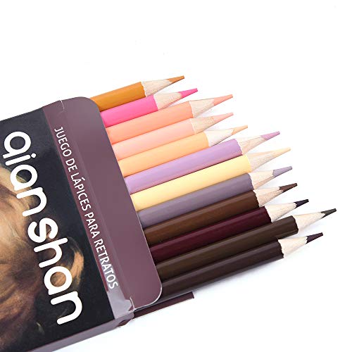 qianshan 12 Skin Tones Colored Pencils Oil Based Pre-sharpened Drawing Pencils for Beginner Artist Coloring Book Drawing Sketching Art Project - Portrait Set - Image 4