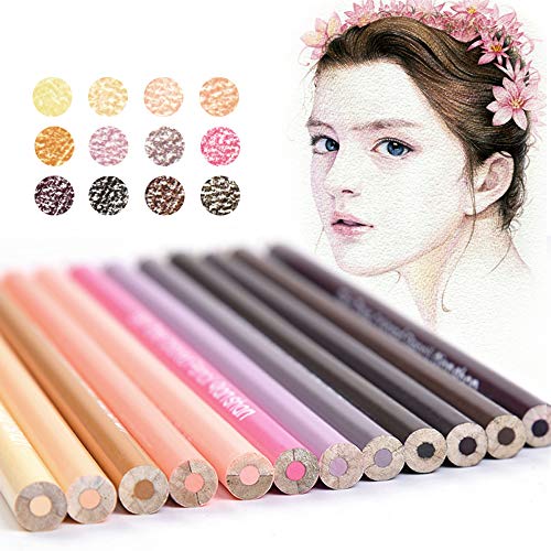 qianshan 12 Skin Tones Colored Pencils Oil Based Pre-sharpened Drawing Pencils for Beginner Artist Coloring Book Drawing Sketching Art Project - Portrait Set - Image 2