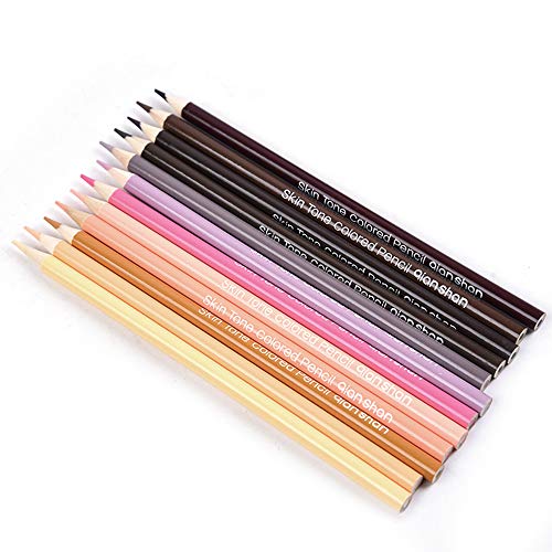 qianshan 12 Skin Tones Colored Pencils Oil Based Pre-sharpened Drawing Pencils for Beginner Artist Coloring Book Drawing Sketching Art Project - Portrait Set - Image 5