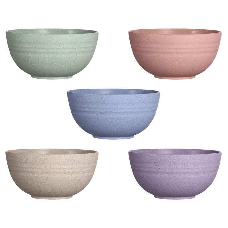 Wheat Straw Soup Salad Bowls 5 Pcs Medium 13 2cm Sturdy Eco Friendly - Image 2
