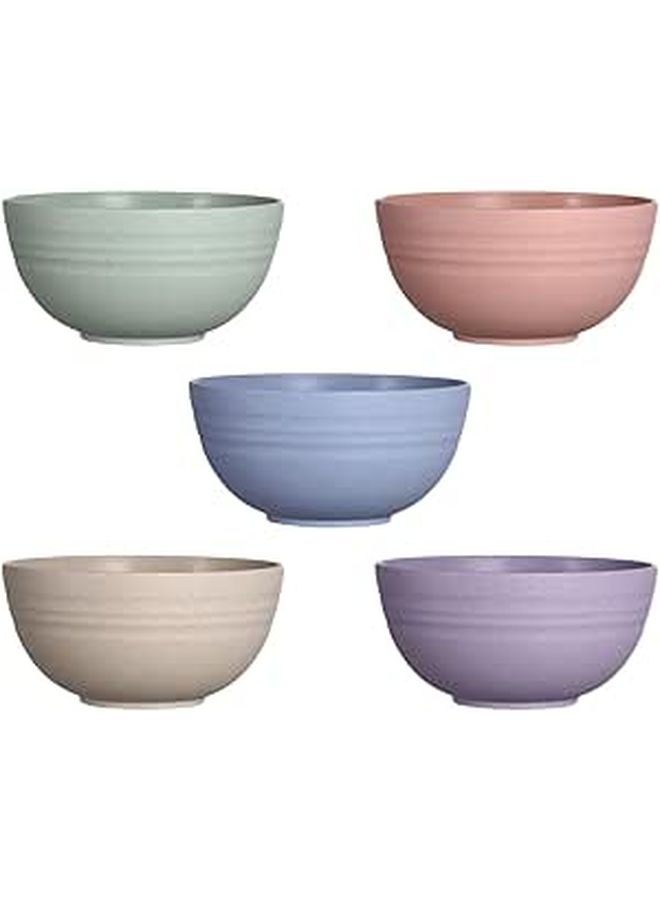 Wheat Straw Soup Salad Bowls 5 Pcs Medium 13 2cm Sturdy Eco Friendly - Image 1