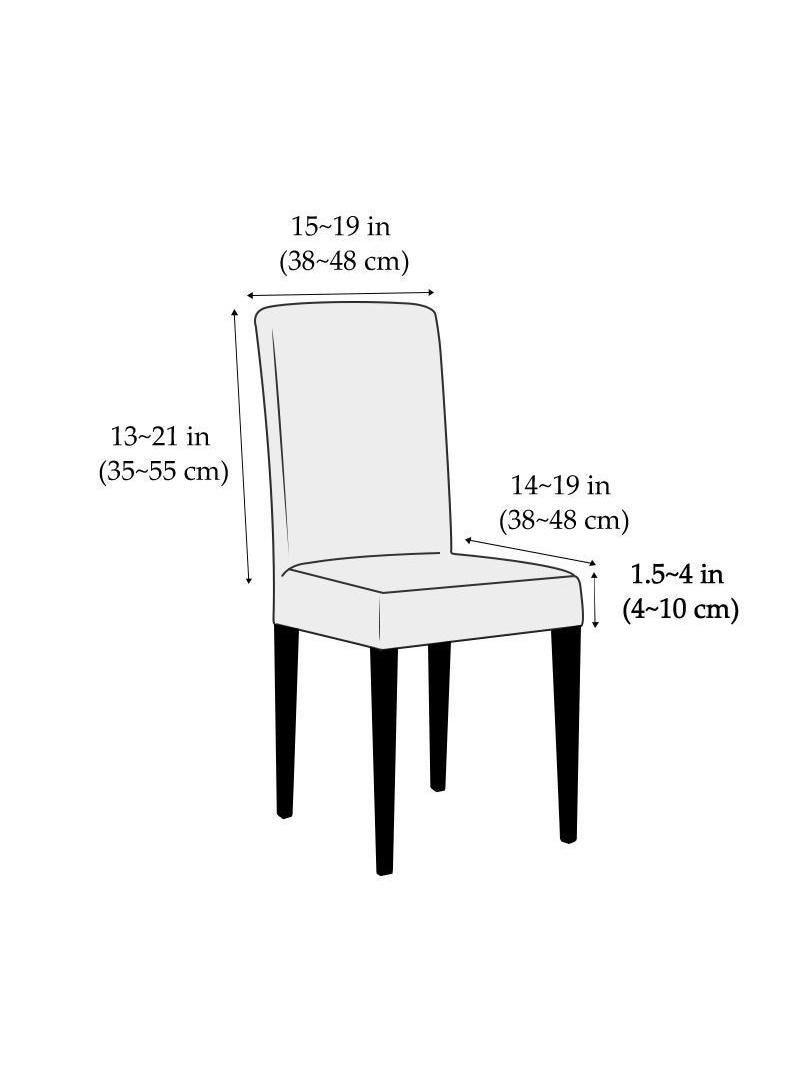 4-Piece Dining Chair Cover Set Beige - Image 3