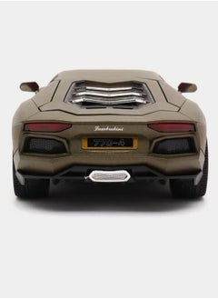 die cast 1:18 Lamborghini Aventador LP 700-4, Luxury Car Alloy Metal Pull Back Die-Cast Car Scale Model Pullback, with Sound Light Mini Auto Toy - Best Gifts For Collectables Cars (Khaki)  - Image 5
