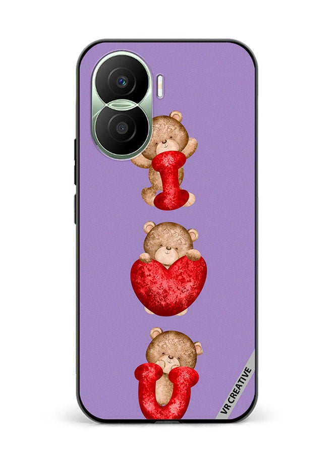 VR CREATIVE Protective Case Cover For Honor Play7T Pro Bear I Love You Design Multicolour - Image 1