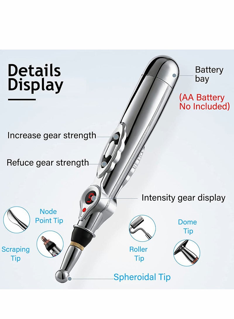 قلم الوخز بالإبر، قلم مساج إلكتروني 5 في 1 لتخفيف الألم/قلم طاقة قوي للطاقة العلاجية، الطب الصيني بالوخز للإنتاج الصحي للحياة - Image 2