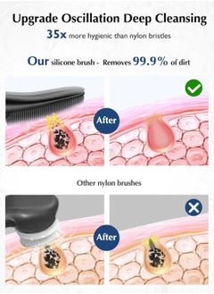 General Electric Face Scrubber Facial Cleansing Brush, IPX7 Waterproof Rechargeable Face Brush, 4 Cleansing Modes with Eye Protection, Electric Silicone Cleanser Care System for Cleaning, Exfoliating  - Image 2