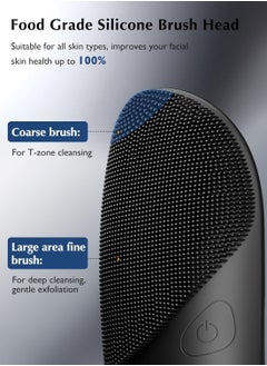 General Electric Face Scrubber Facial Cleansing Brush, IPX7 Waterproof Rechargeable Face Brush, 4 Cleansing Modes with Eye Protection, Electric Silicone Cleanser Care System for Cleaning, Exfoliating  - Image 4