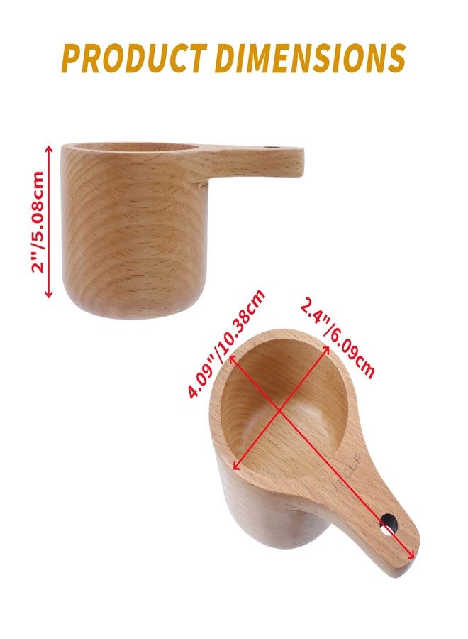 Oedema 1/3 Cup Measuring Cups Natural Wooden Cup Scoop Measure Cup with Polish Finish for Measuring Dry Ingredients, Nuts, Flour - Image 2
