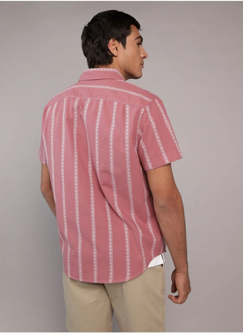 امريكان ايجل AE Poolside Striped Button-Up Shirt