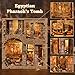 fifijoy Book Nook Kit DIY Miniature House Dollhouse Kit for Adults and Teens 3D Wooden Puzzle Booknook Build Bookshelf Decor with LED Light Gifts for Family and Friends Egyptian Pharaohs Tomb - Image 4