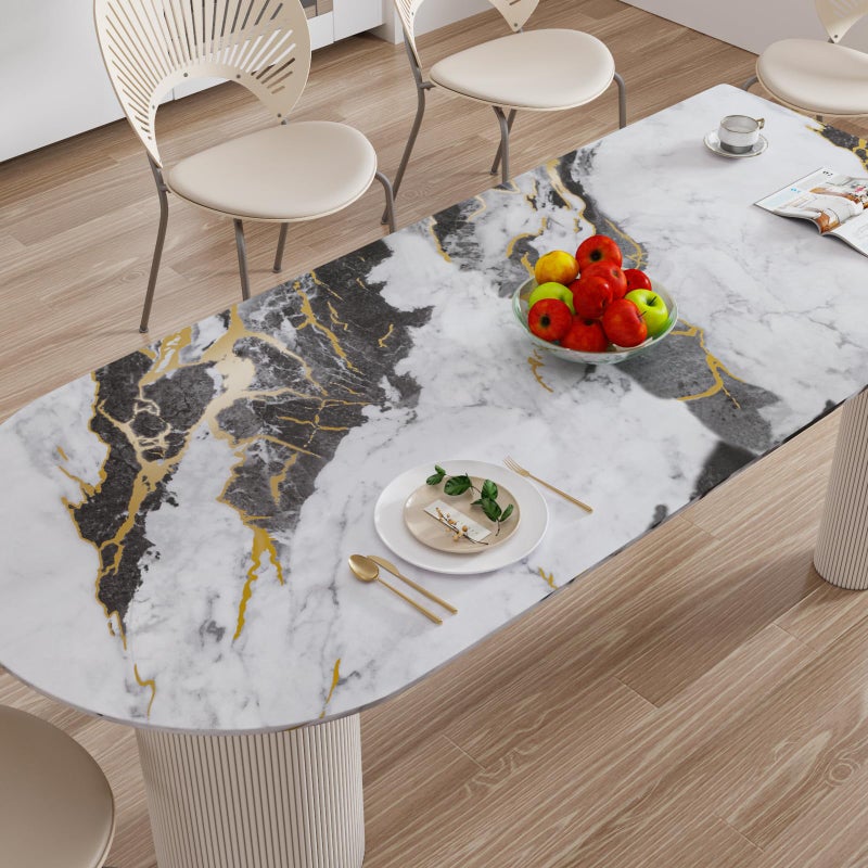VaryFloral White Gold Gray Marble Contact Paper Peel and Stick Countertops Modern Removable Marble Wallpaper Vinyl Wrap for Table Desk Bathroom Waterproof Self Adhesive Counter Top Cover 11.8"x118" - Image 2