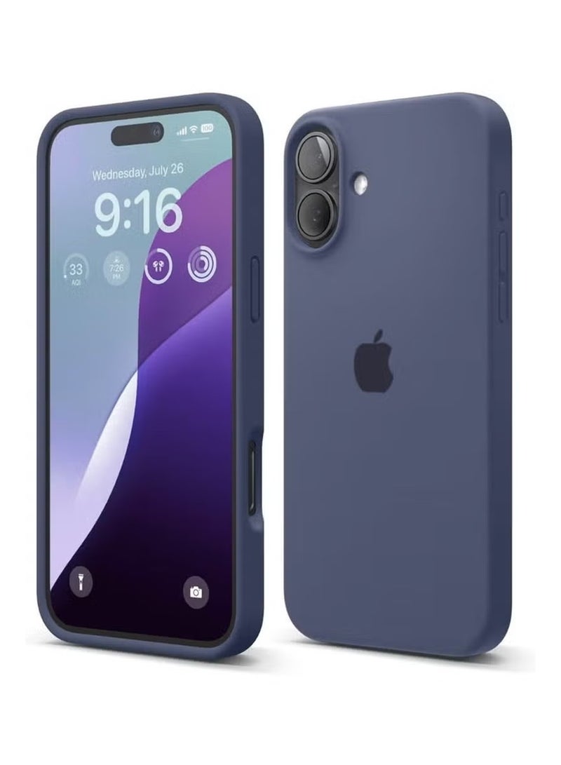 URBBKING Liquid Silicone Case Cover For iPhone 16 Plus,Silky Soft Touch Full Body Protective Phone Case Anti Scratch Shockproof Cover With Microfiber Lining,Slim Protective Back Cover with Comfortable Hold Touch Feeling and Anti-fingerprint , Blue - Image 1