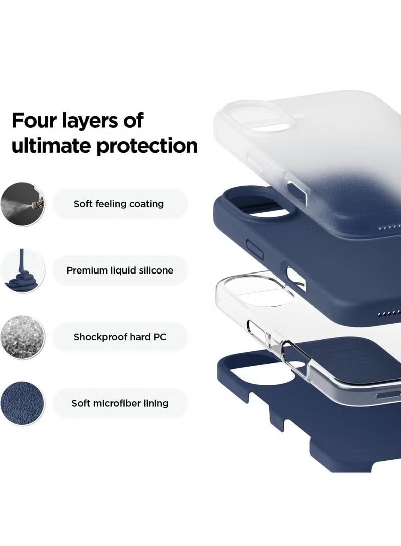 URBBKING Liquid Silicone Case Cover For iPhone 16 Plus,Silky Soft Touch Full Body Protective Phone Case Anti Scratch Shockproof Cover With Microfiber Lining,Slim Protective Back Cover with Comfortable Hold Touch Feeling and Anti-fingerprint , Blue - Image 3