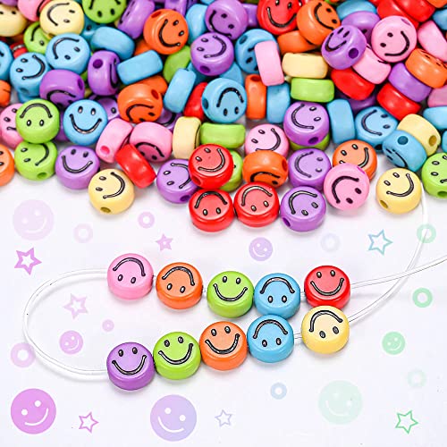 KLAJA 650 Pcs of Smiley Face Beads, 7x4 mm, Big Pack | Mixed Colorful Beads, Happy Face Beads for DIY Jewelry Bracelet Earring Necklace Craft Making Supplies - Image 3