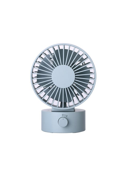 2020 manufacturers Muji with USB mini office desktop computer charging ultra-quiet double leaf fan Blue