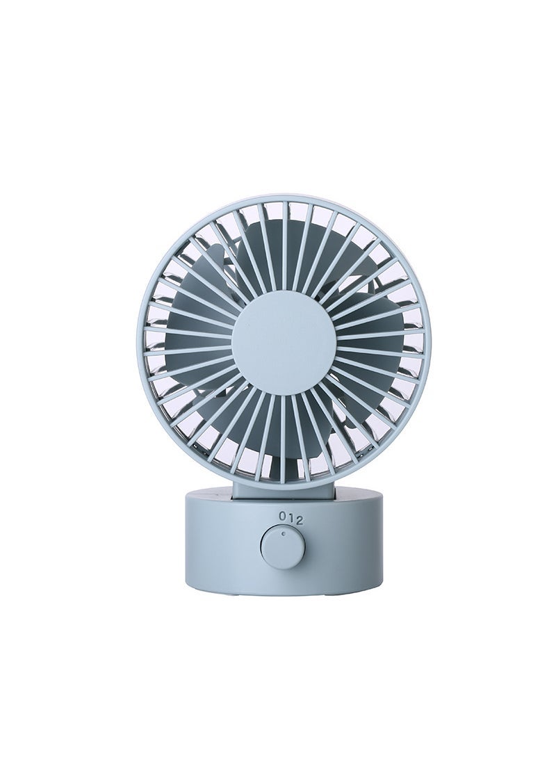 2020 manufacturers Muji with USB mini office desktop computer charging ultra-quiet double leaf fan Blue