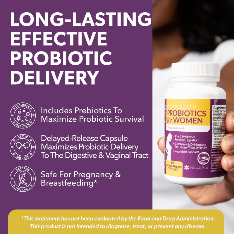Intimate Rose Complete Vaginal Probiotics for Women  wAdded Cranberry Dmannose to Promote Urinary Tract Bladder Gut  Vaginal Health  pH Balance for Women  Support UTI BV YI  60 Vegan Capsules - Image 3