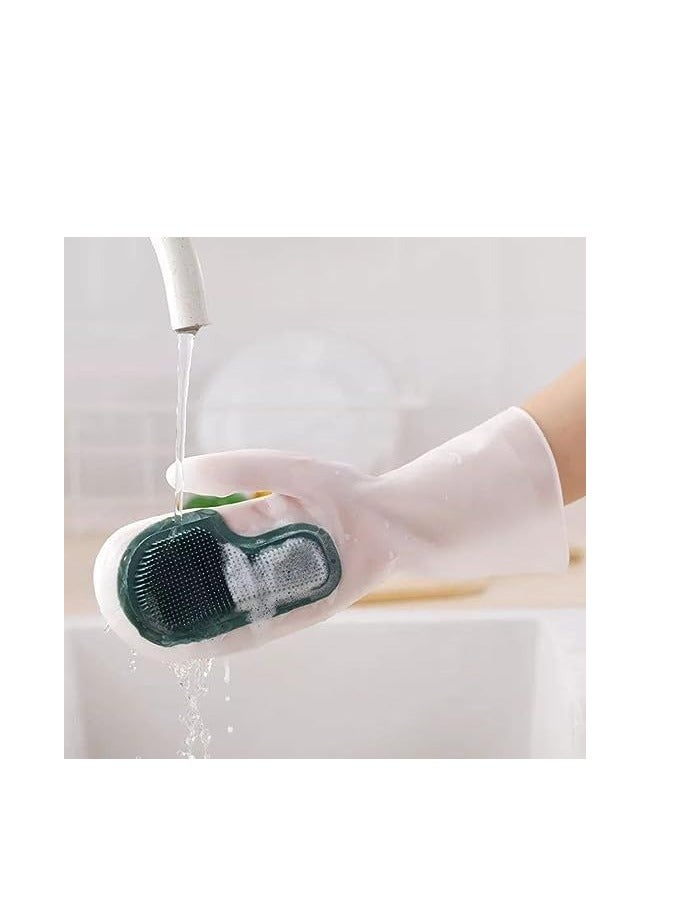 Silicone kitchen gloves with built-in dishwashing brush – a product that combines protection and effective cleaning in one  - Image 4