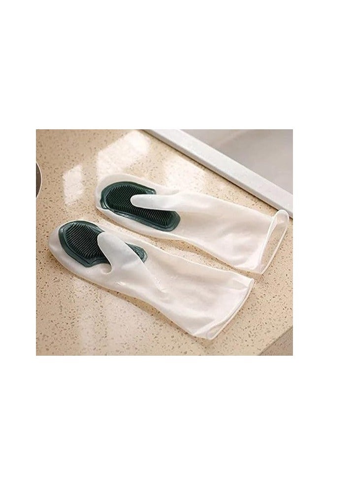 Silicone kitchen gloves with built-in dishwashing brush – a product that combines protection and effective cleaning in one  - Image 3