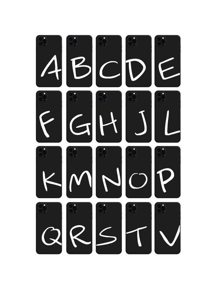 Loquat 1 Piece Diy Letters Back Cover TPU Protective Mobile Phone Case for iPhone