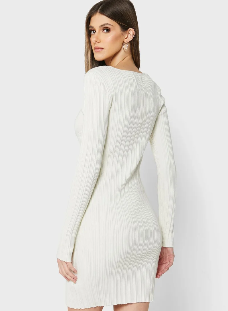 Calvin Klein Jeans Square Neck Knitted Dress