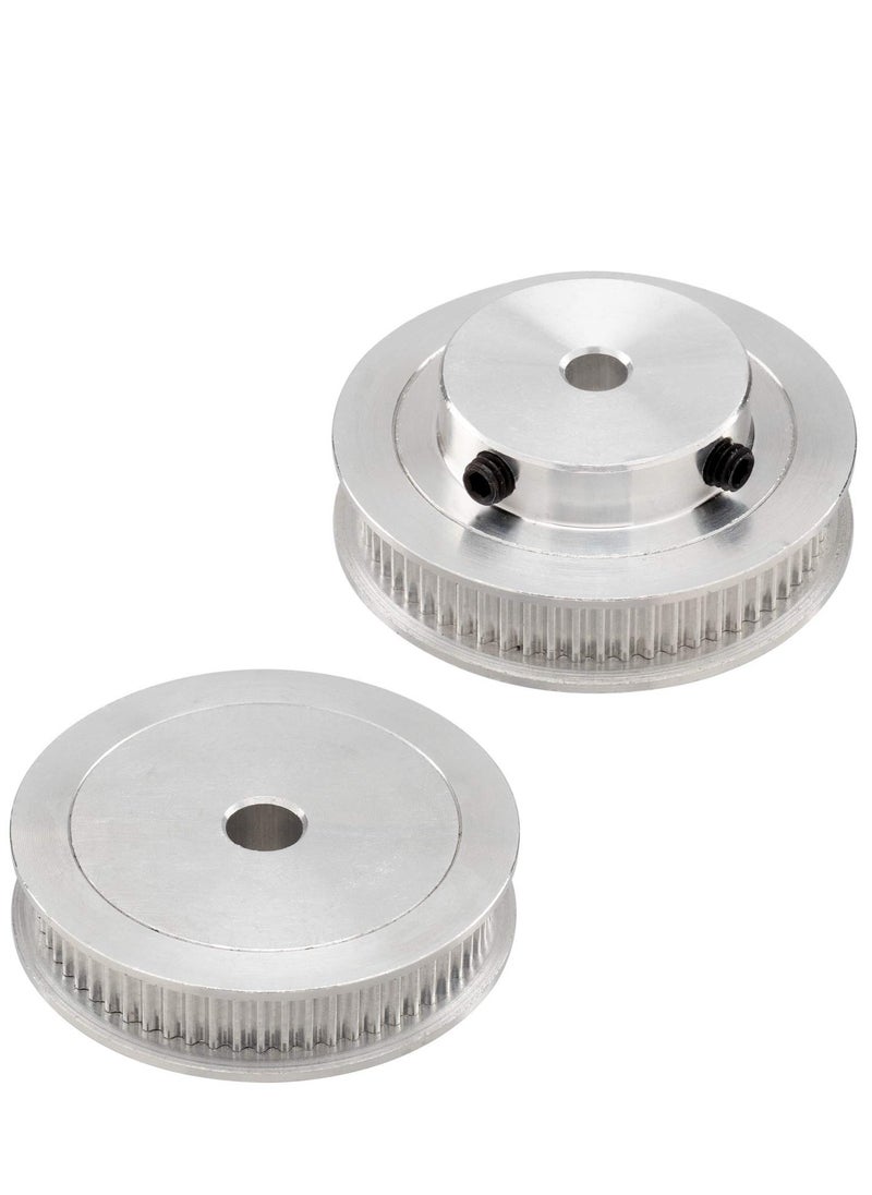 KASTWAVE - 3D Printer Aluminum Timing Belt Pulley Wheel, 2 Kit GT2 Synchronous Wheel 20 & 60 Teeth 5mm Bore, Aluminum Timing Pulley with 2 pcs Length 200mm Width 6mm Belt (bore 5mm (2pcs a Set)) - Image 1