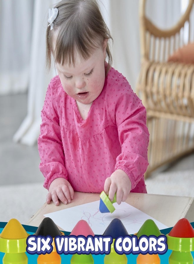 READY 2 LEARN Easy Grip Crayons | Non Toxic | Six Colors | 18m+ | Chunky, Palm-Grasp Toddler Crayons | Easy to Hold | Refills Available - Image 2