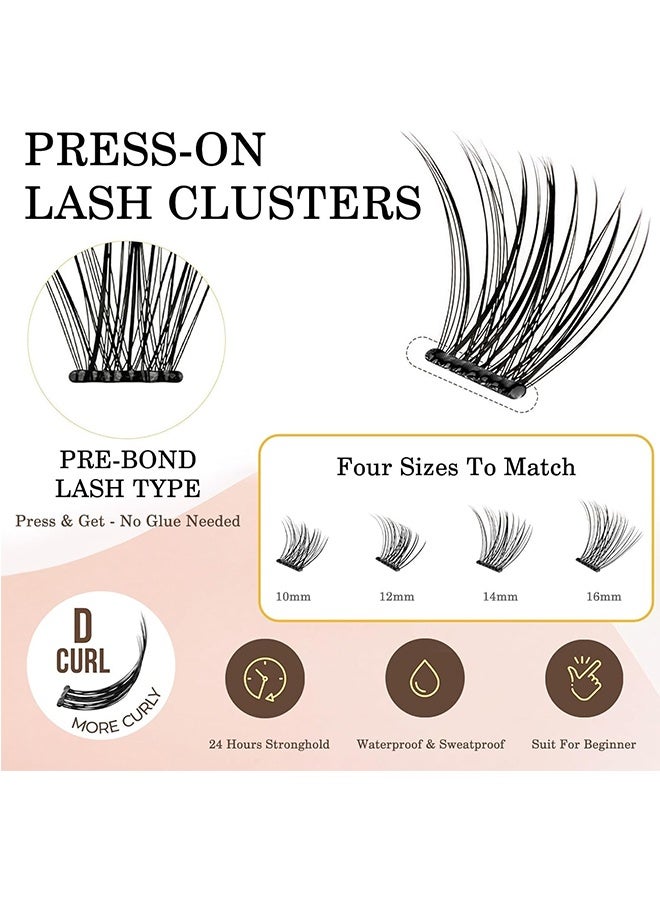 120 قطعة من الرموش اللاصقة الذاتية ، اضغط على الرموش العنقود مجموعة الرموش اللاصقة قبل إعادة الاستخدام ، لا غراء 10mm إلى 16mm ومظهر طبيعي مع الرموش العنقود الملمسة ، اضغط على الرموش للمبتدئين - Image 4