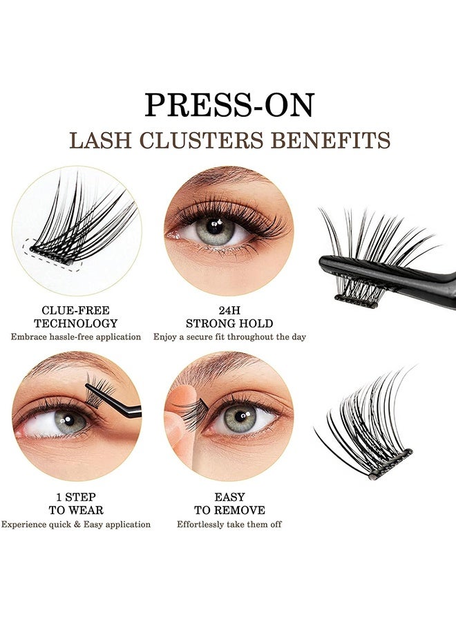 120 قطعة من الرموش اللاصقة الذاتية ، اضغط على الرموش العنقود مجموعة الرموش اللاصقة قبل إعادة الاستخدام ، لا غراء 10mm إلى 16mm ومظهر طبيعي مع الرموش العنقود الملمسة ، اضغط على الرموش للمبتدئين - Image 2