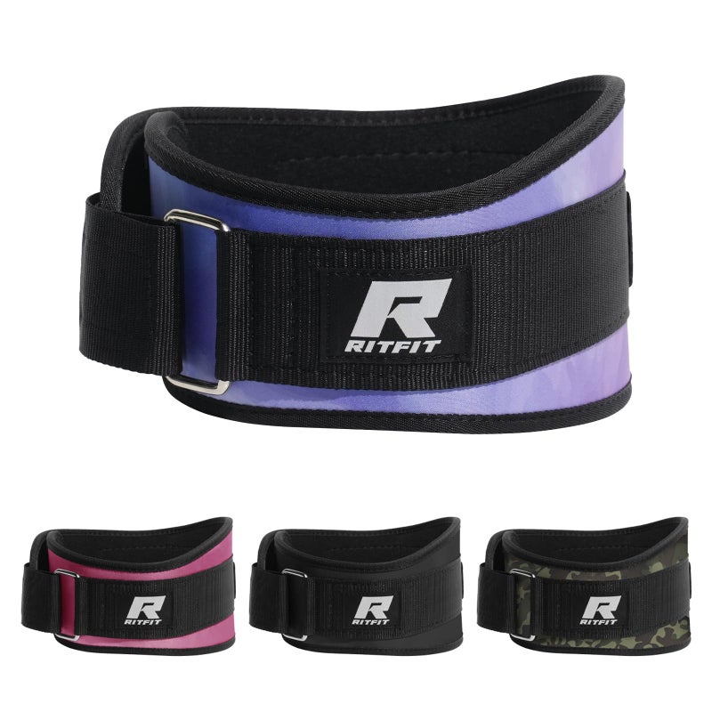 RitFit Weight Lifting Belt for Women- 6-inch Firm & Comfortable Back Support, Best for Workouts at The Gym, Weightlifting or Crossfit. Easily Adjustable, Pink & Red Camo (Galaxy, S(28-32'')) - Image 1