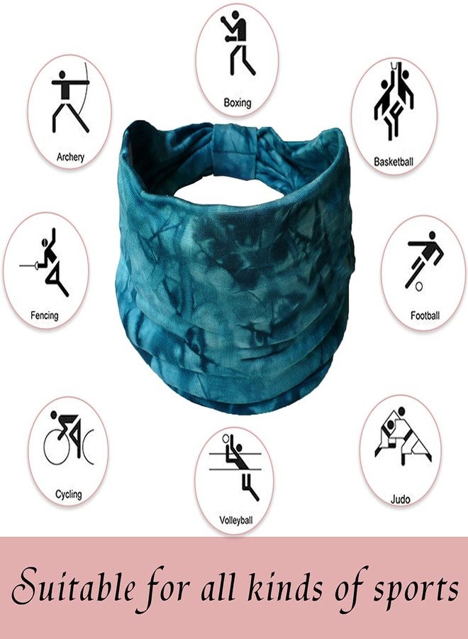 Bohend Boho Wide Headband Women Cotton Headbands Knotted Stretchy Bandeau No Slip Yoga Hairband (F) - Image 5