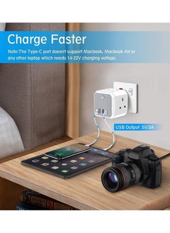OULIYO Plug Adapter 4 Way Multi Plug Extension 3 USB Cube Power Extension Adapter with USB C Port Wall MultiPlug Charger Adaptor 13A UK 3 Pin Switched Socket Power Extender for Home Office Kitchen  - Image 5