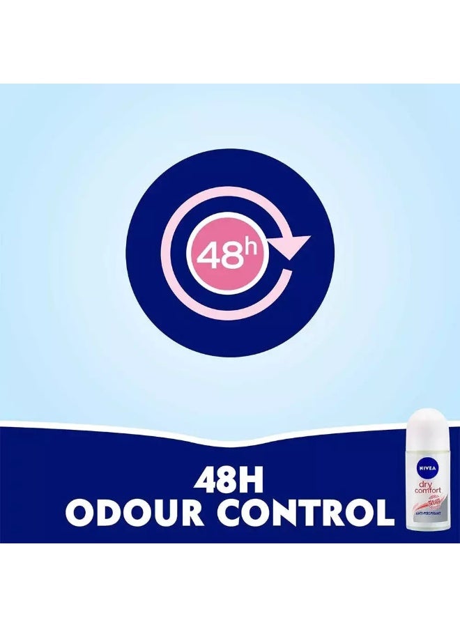 NIVEA Dry Comfort Deo Roll On , Antiperspirant for Women, Quick Dry, Roll-on 50ml - Image 4