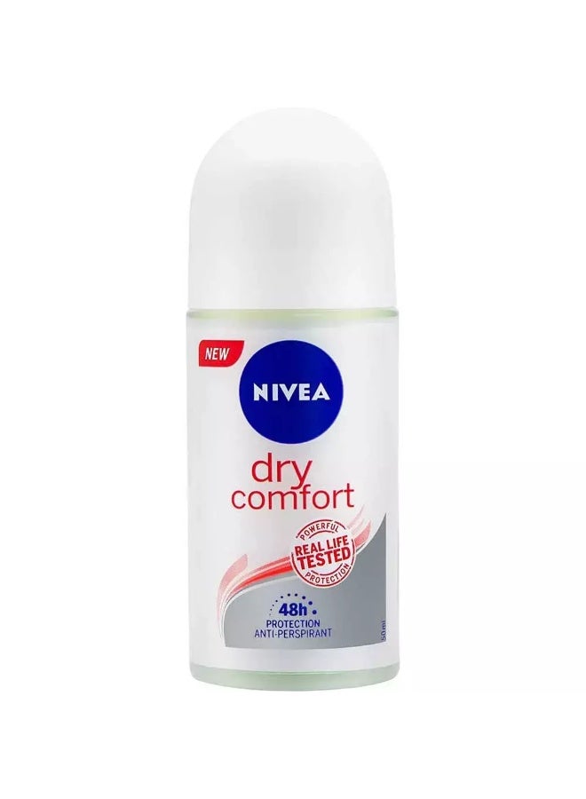 NIVEA Dry Comfort Deo Roll On , Antiperspirant for Women, Quick Dry, Roll-on 50ml - Image 2